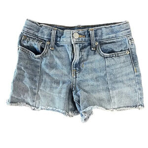 Old Navy Girls Denim Shorts Size 6 Kids High Rise Adjustable Waist Light Wash